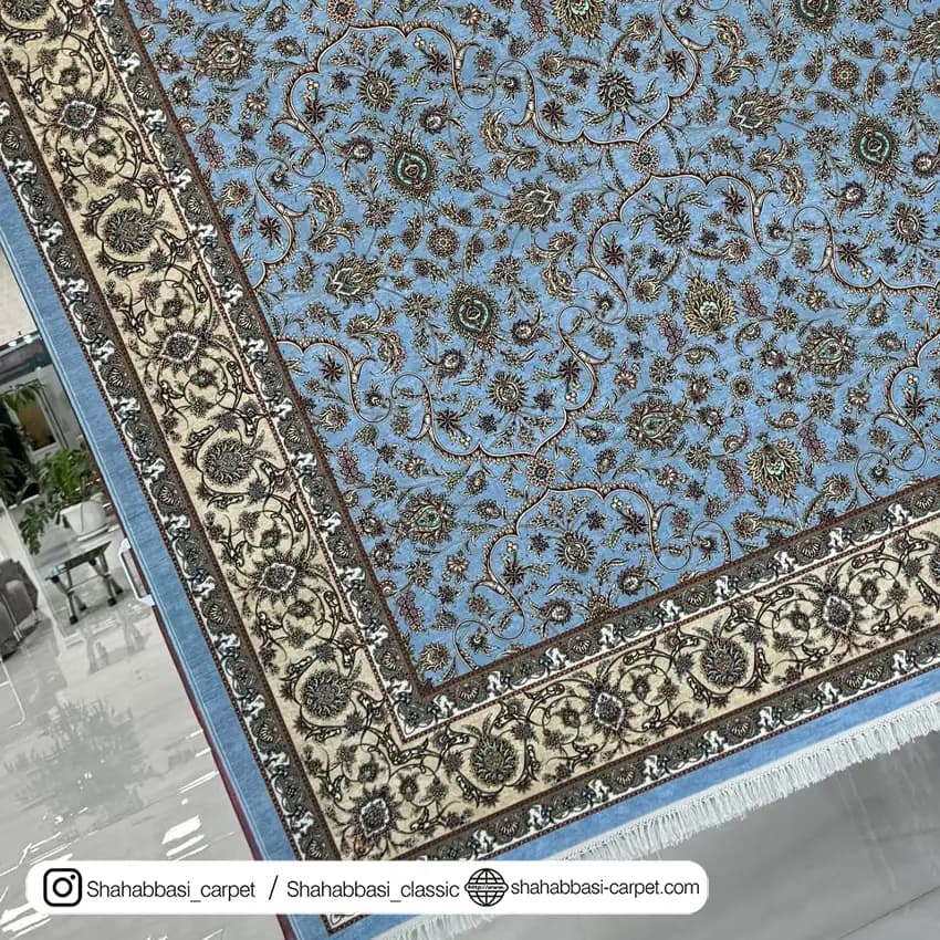 فرش ماشینی آفرینش کد 1500201 آبی — تصویر ۳