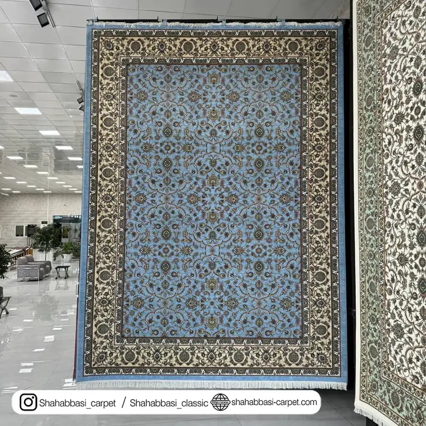 فرش ماشینی آفرینش کد 1500201 آبی — تصویر ۲