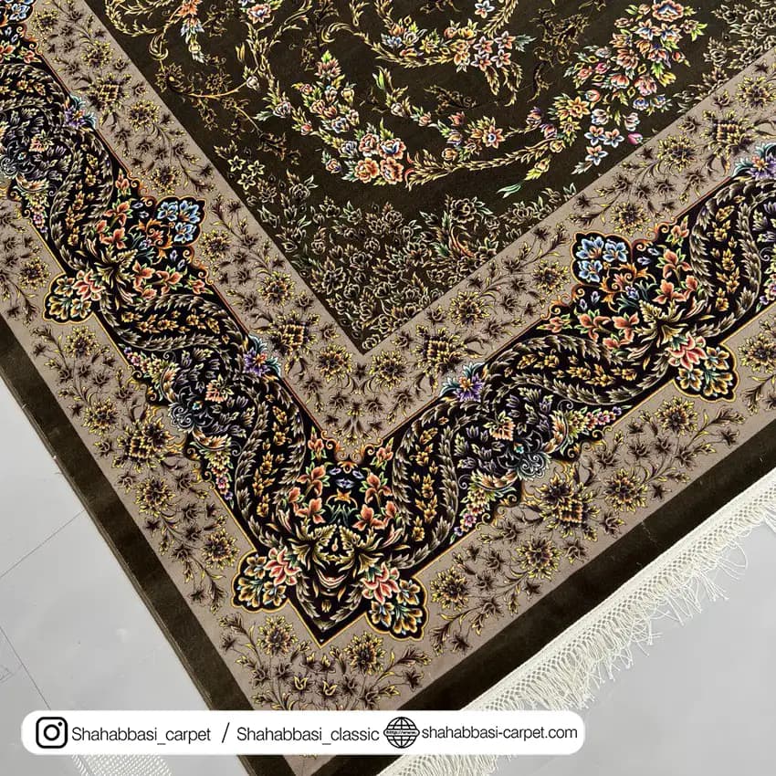 فرش ماشینی آفرینش کد 1500204 قهوه ای — تصویر ۳