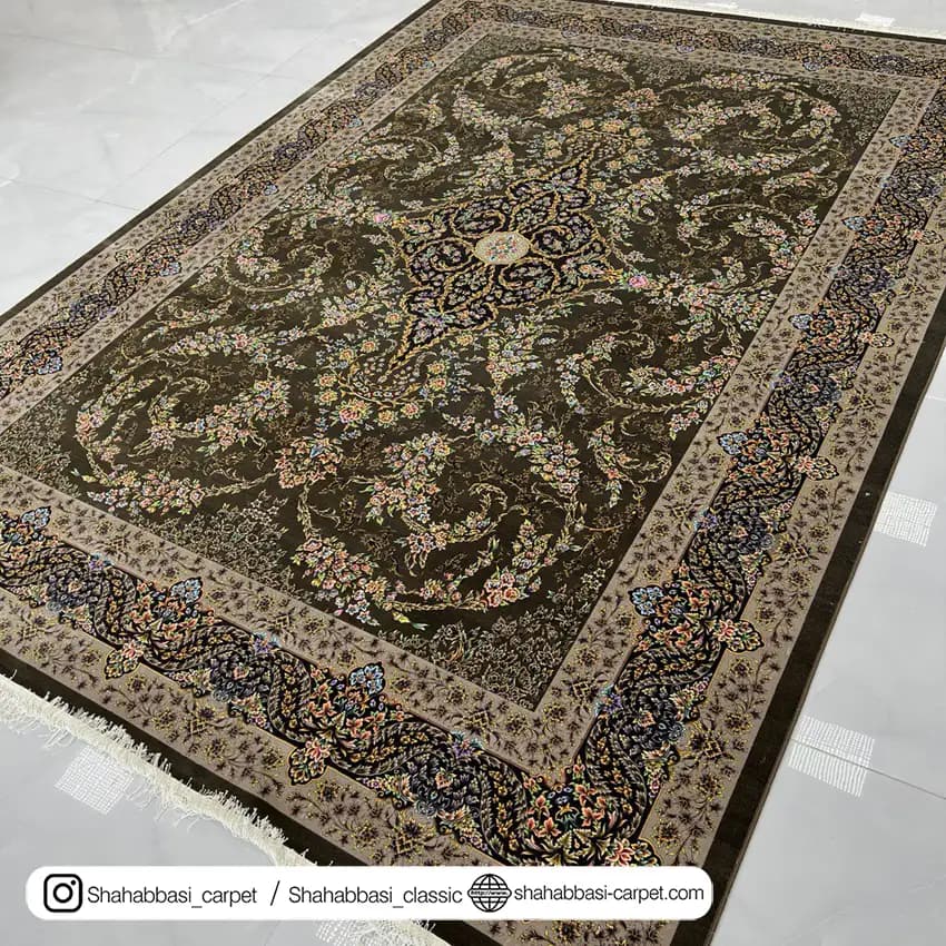 فرش ماشینی آفرینش کد 1500204 قهوه ای