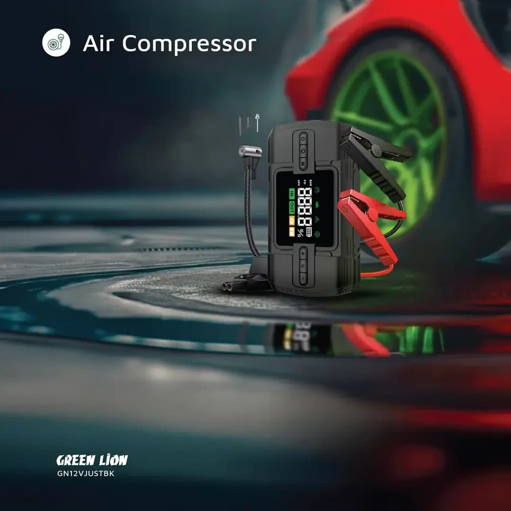 جامپ استارتر و کمپرسور باد گرین لاین Green Lion 12V Jump Starter 12000 mAh GN12VJUST — تصویر ۲