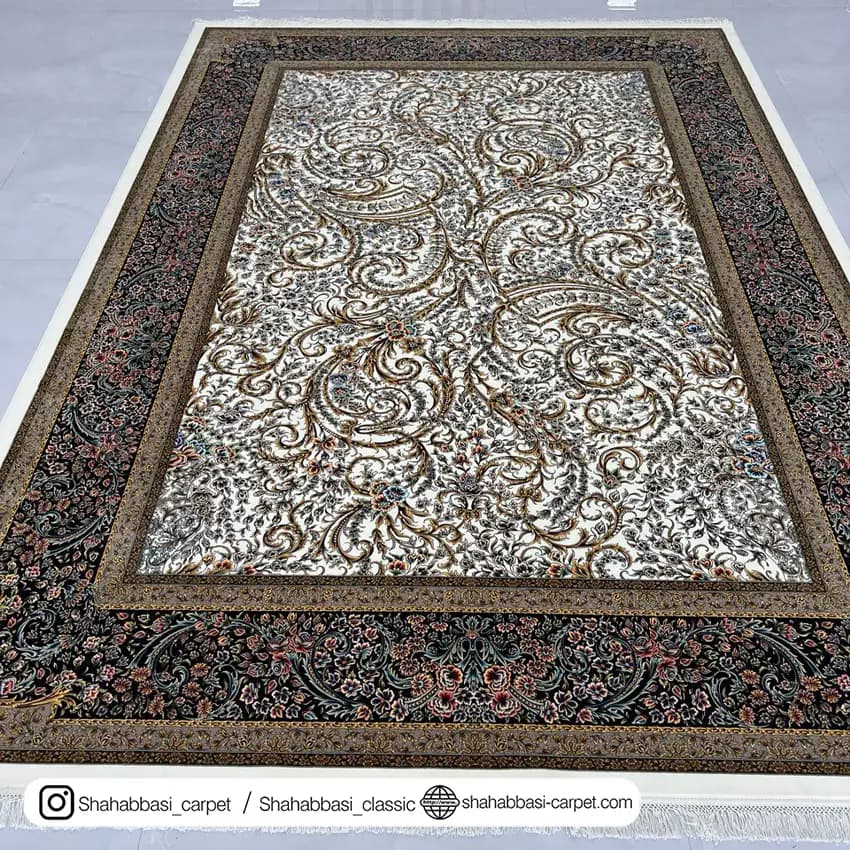 فرش ماشینی آفرینش کد 1500203 کرم — تصویر ۲