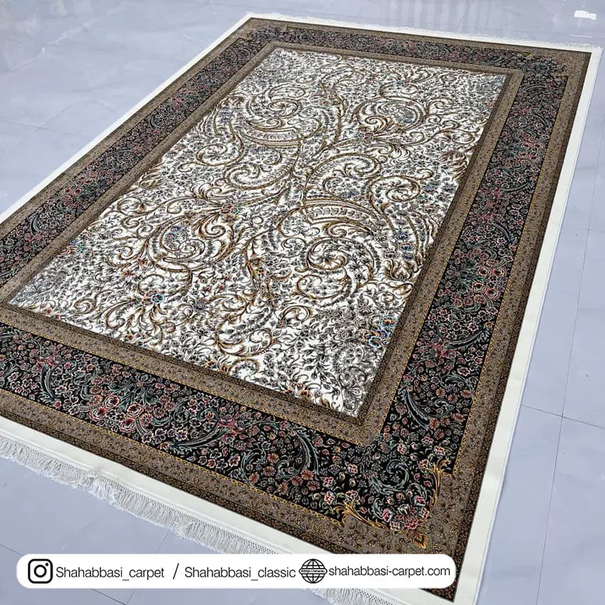 فرش ماشینی آفرینش کد 1500203 کرم