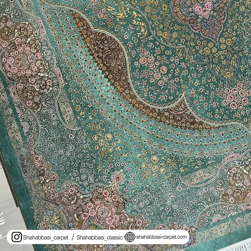فرش ماشینی آفرینش کد 1500202 سبز — تصویر ۵