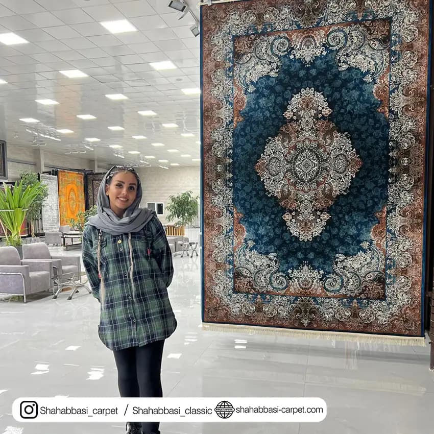 فرش ماشینی ونوس کد 1200165 سرمه ای