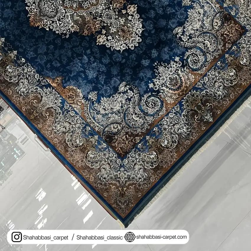 فرش ماشینی ونوس کد 1200165 سرمه ای — تصویر ۳