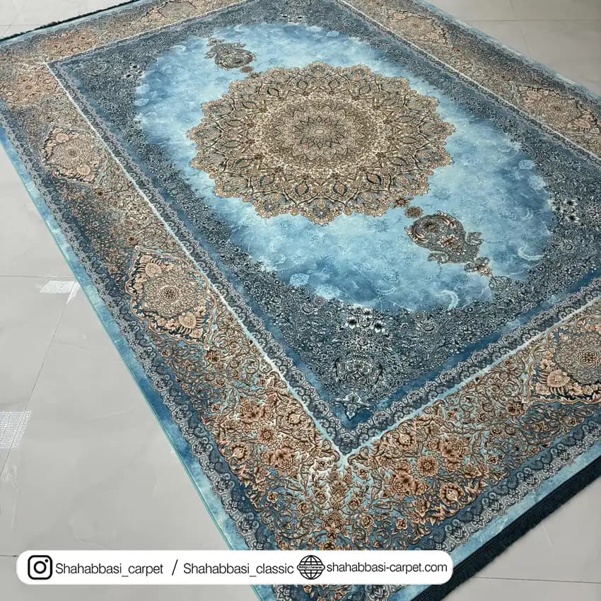 فرش ماشینی ونوس کد 1200163 آبی — تصویر ۲