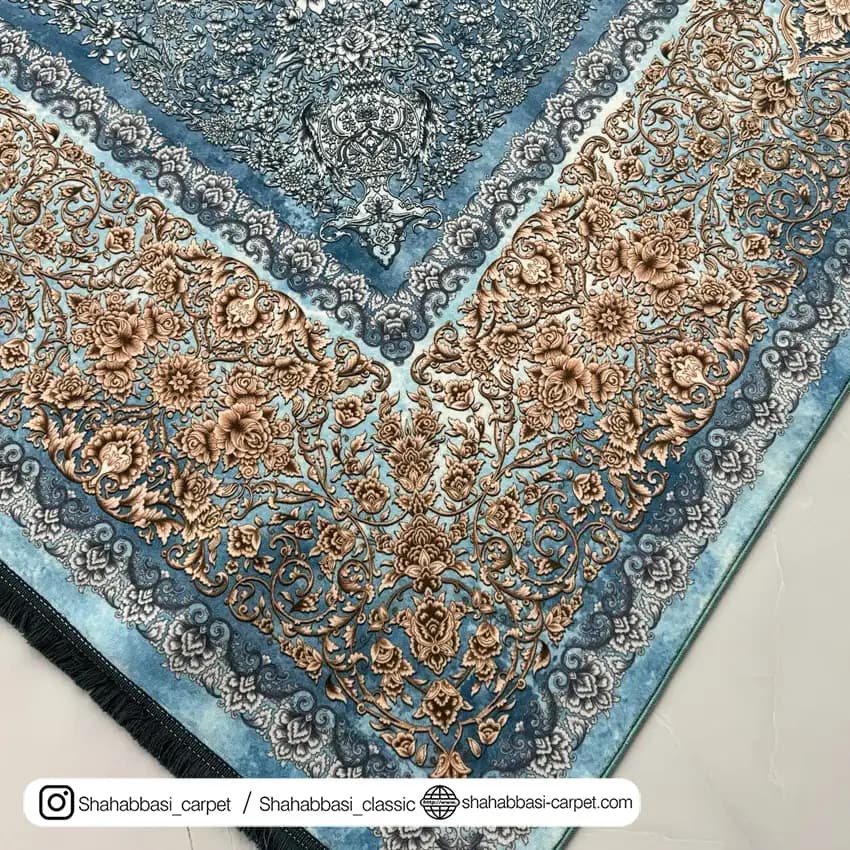 فرش ماشینی ونوس کد 1200163 آبی — تصویر ۳