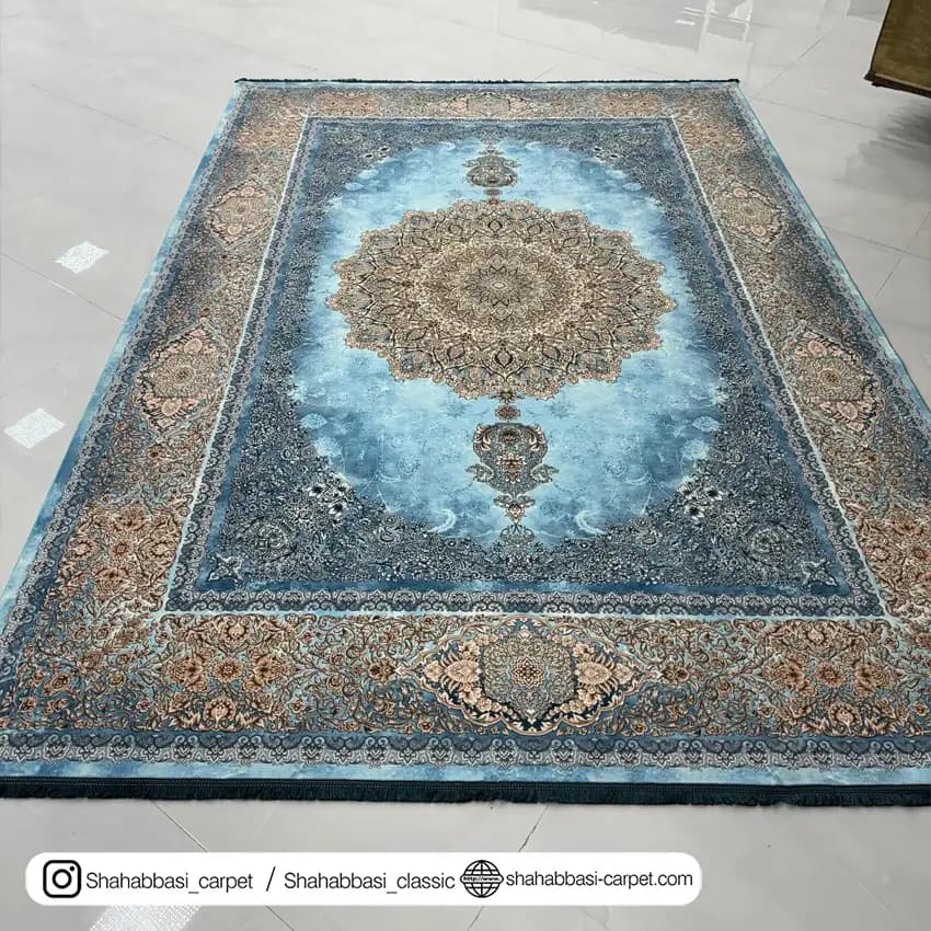 فرش ماشینی ونوس کد 1200163 آبی — تصویر ۴