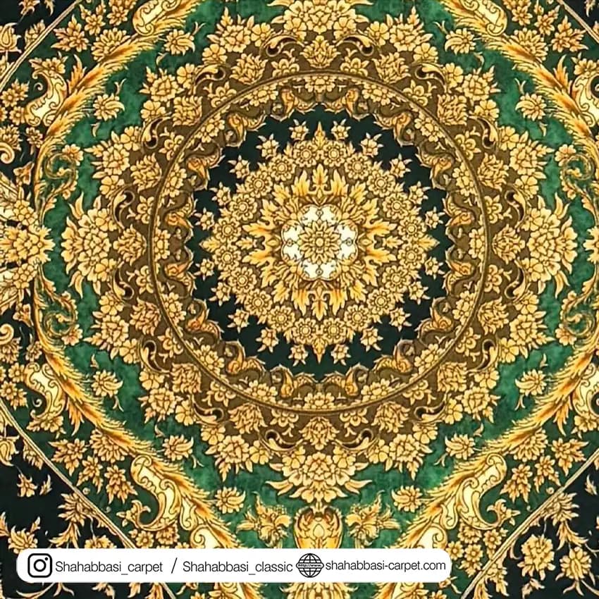 فرش ماشینی ونوس کد 1200162 سبز — تصویر ۳