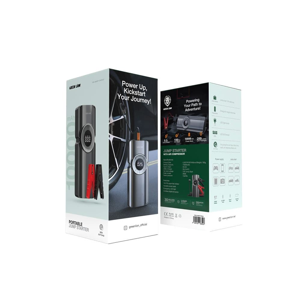 جامپ استارتر و کمپرسور باد گرین لاین مدل Green Lion Portable Jump Starter