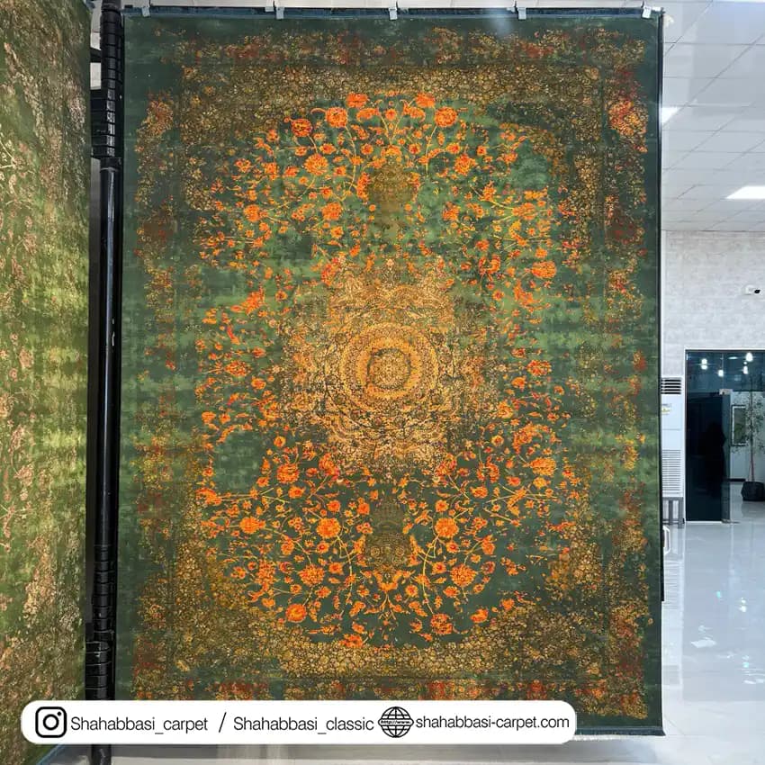 فرش ونوس کد 1200148 سبز روشن — تصویر ۳