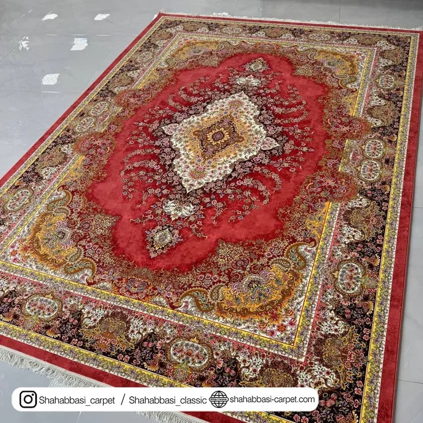 فرش ماشینی آفرینش کد 1500200 قرمز — تصویر ۲