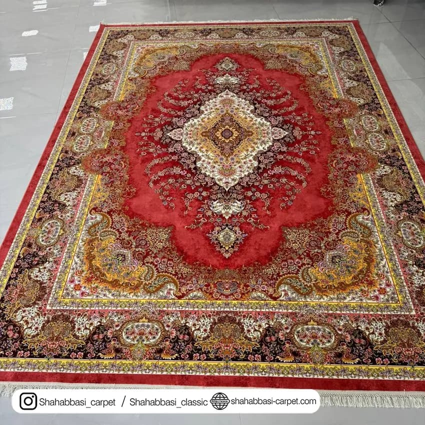 فرش ماشینی آفرینش کد 1500200 قرمز — تصویر ۵