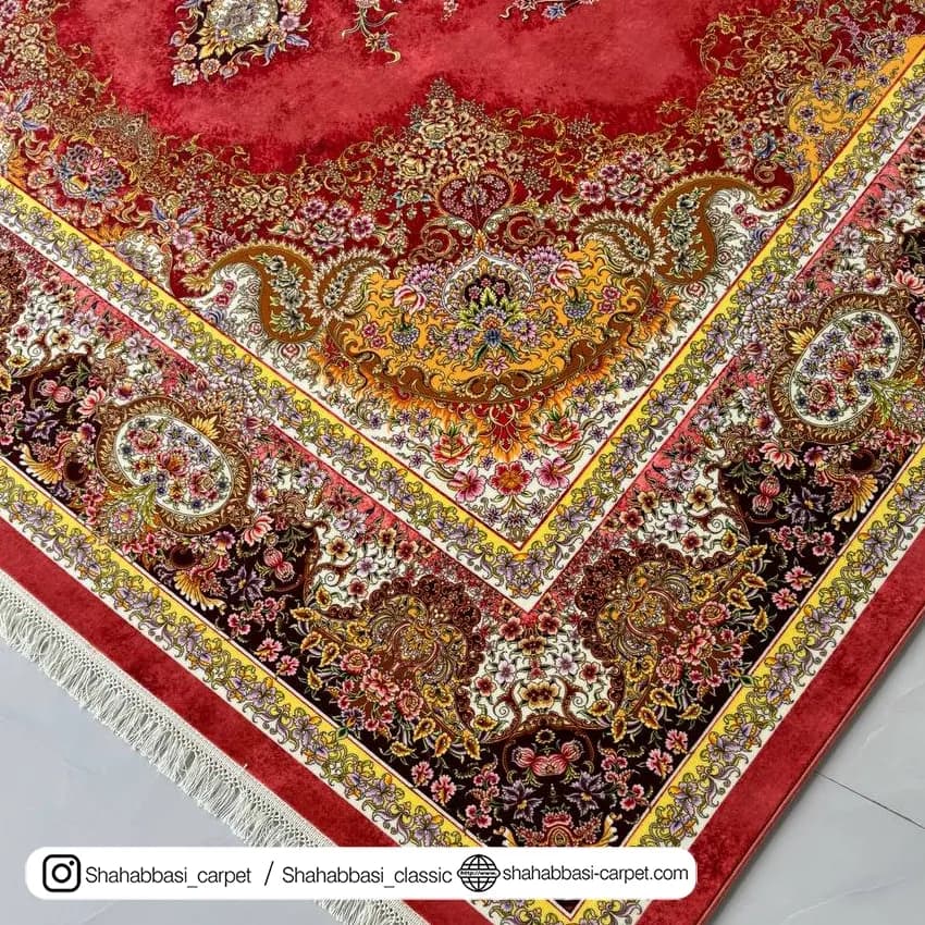 فرش ماشینی آفرینش کد 1500200 قرمز — تصویر ۴