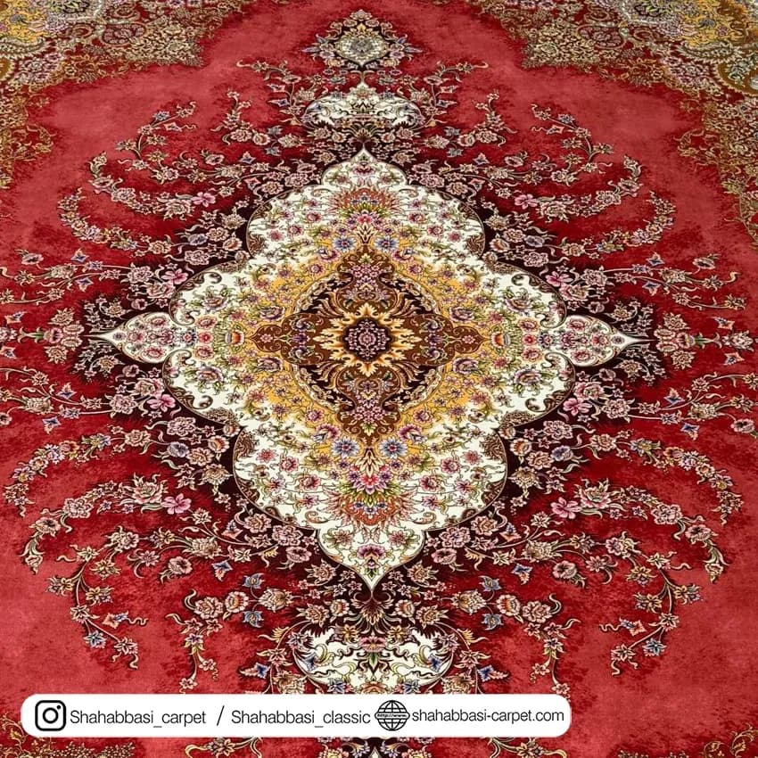فرش ماشینی آفرینش کد 1500200 قرمز — تصویر ۳