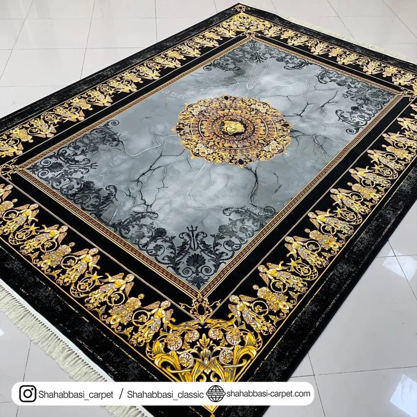 فرش ماشینی کد 3122 نقره ای