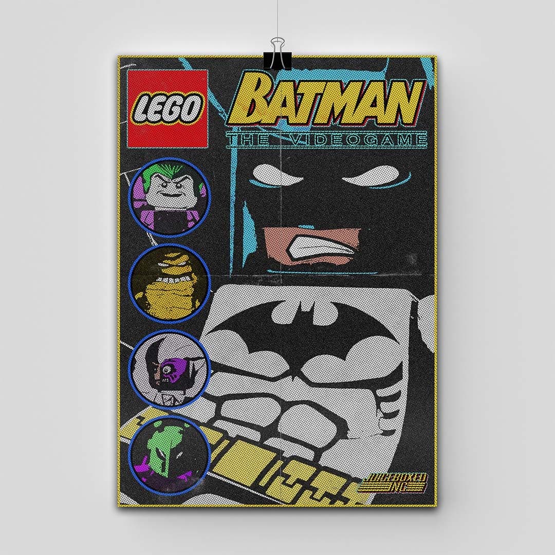 پوستر Lego Batman طرح Rogue Gallery Halftone