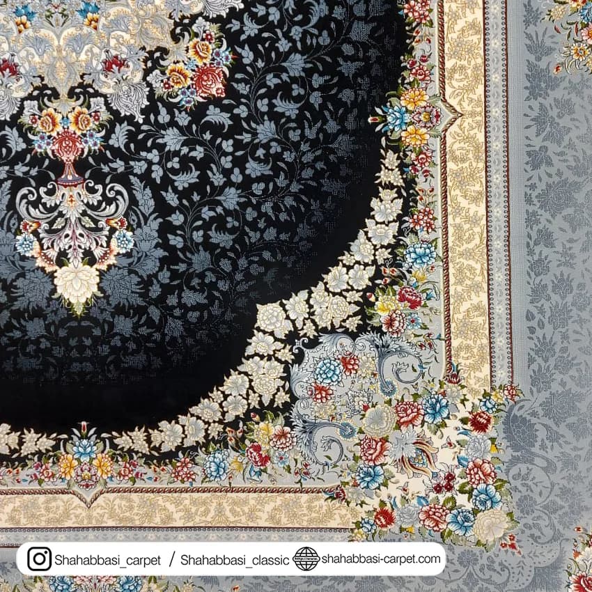 فرش ماشینی کد 1046 سرمه ای — تصویر ۲