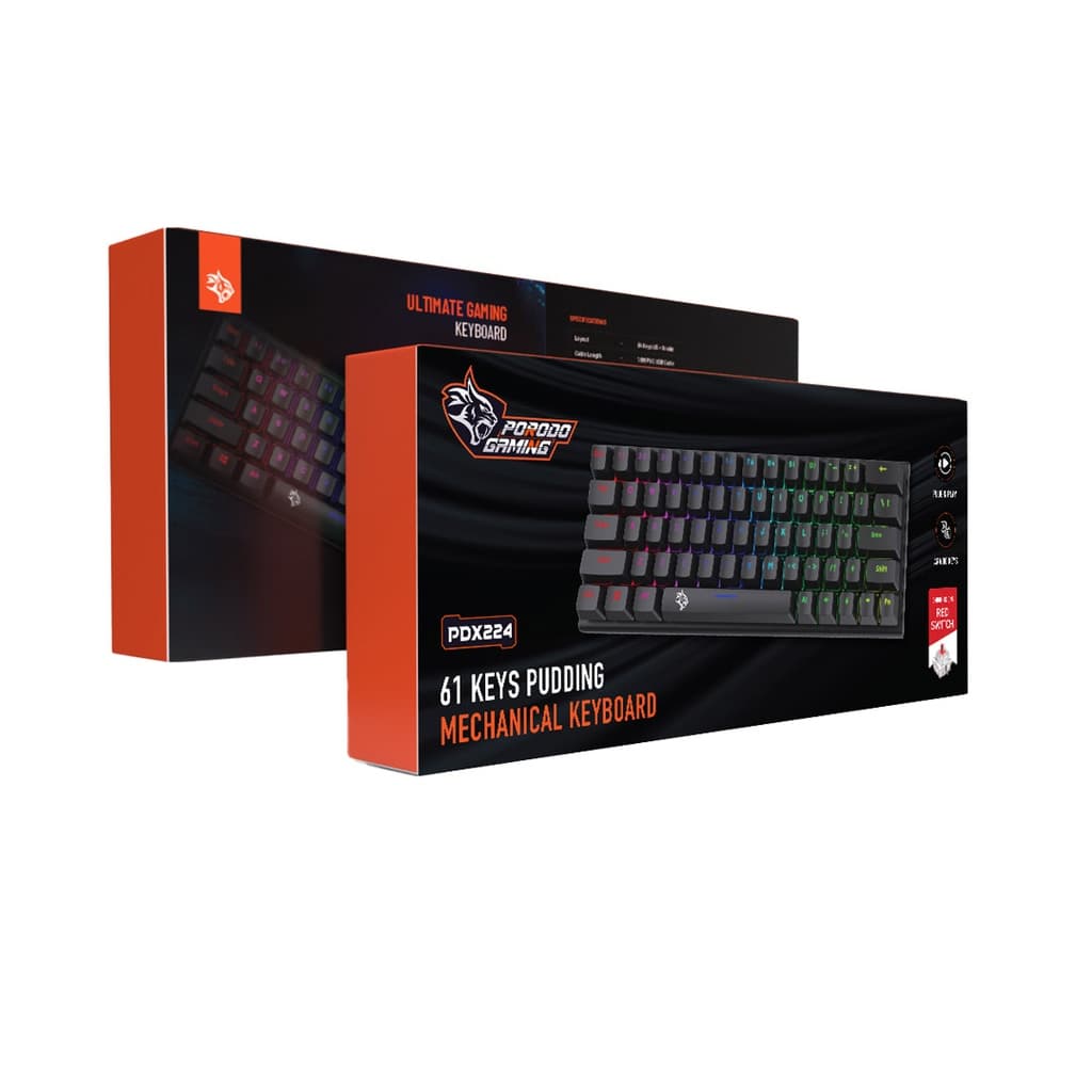 کیبورد مکانیکال گیمینگ پرودو مدل Porodo Gaming 61 Keys Pudding Mechanical Keyboard PDX224 — تصویر ۴