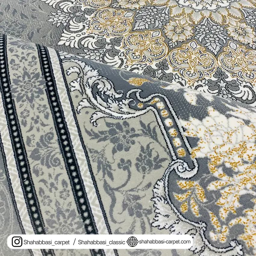 فرش ماشینی کد 1038 نقره ای — تصویر ۳