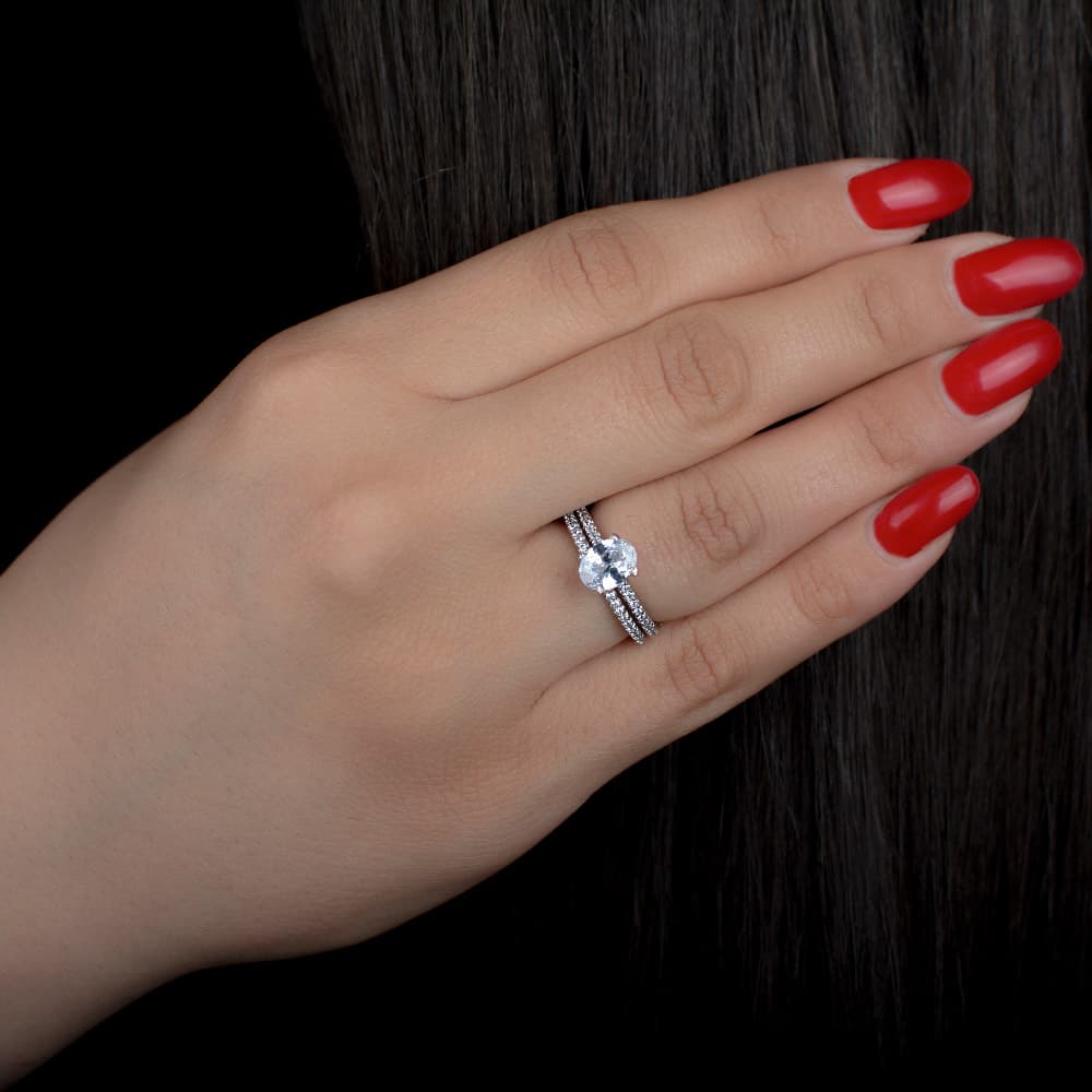 حلقه و پشت حلقه ای جواهری مدل اِدا — تصویر ۲