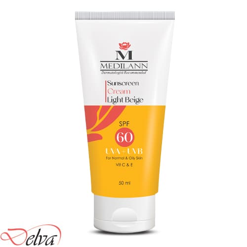 کرم ضد آفتاب رنگی مدیلن spf60 مناسب پوست چرب
