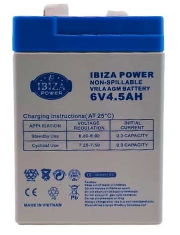 باتری 6 ولت 4.5 آمپر IBIZA — تصویر ۲