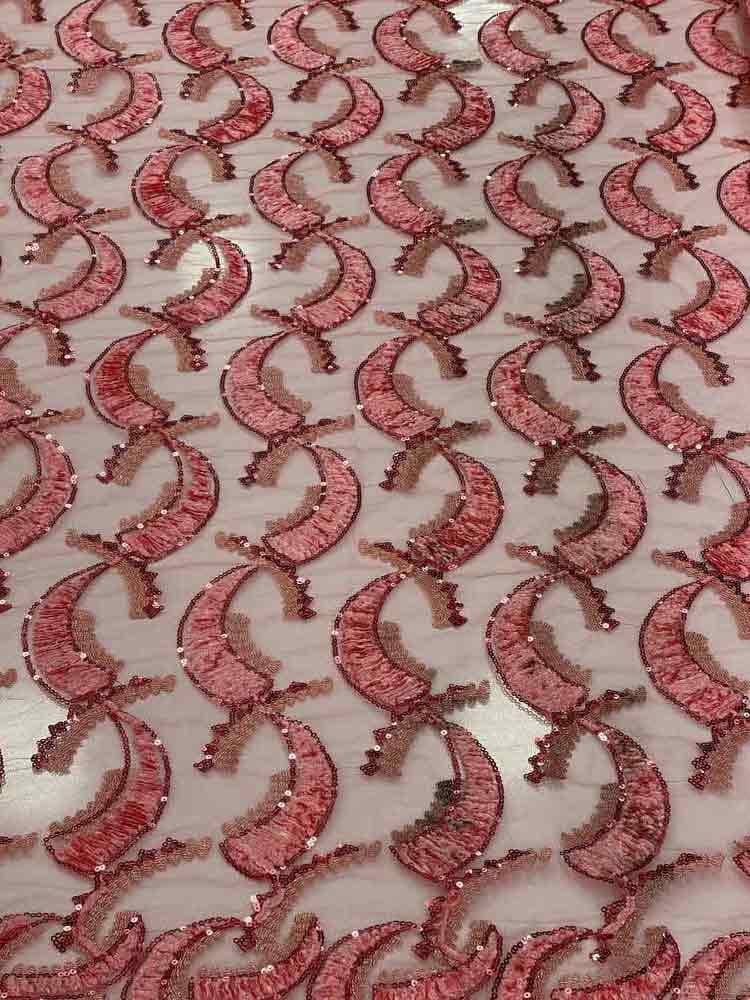 پارچه توری گل مخمل طرح ماه — تصویر ۲