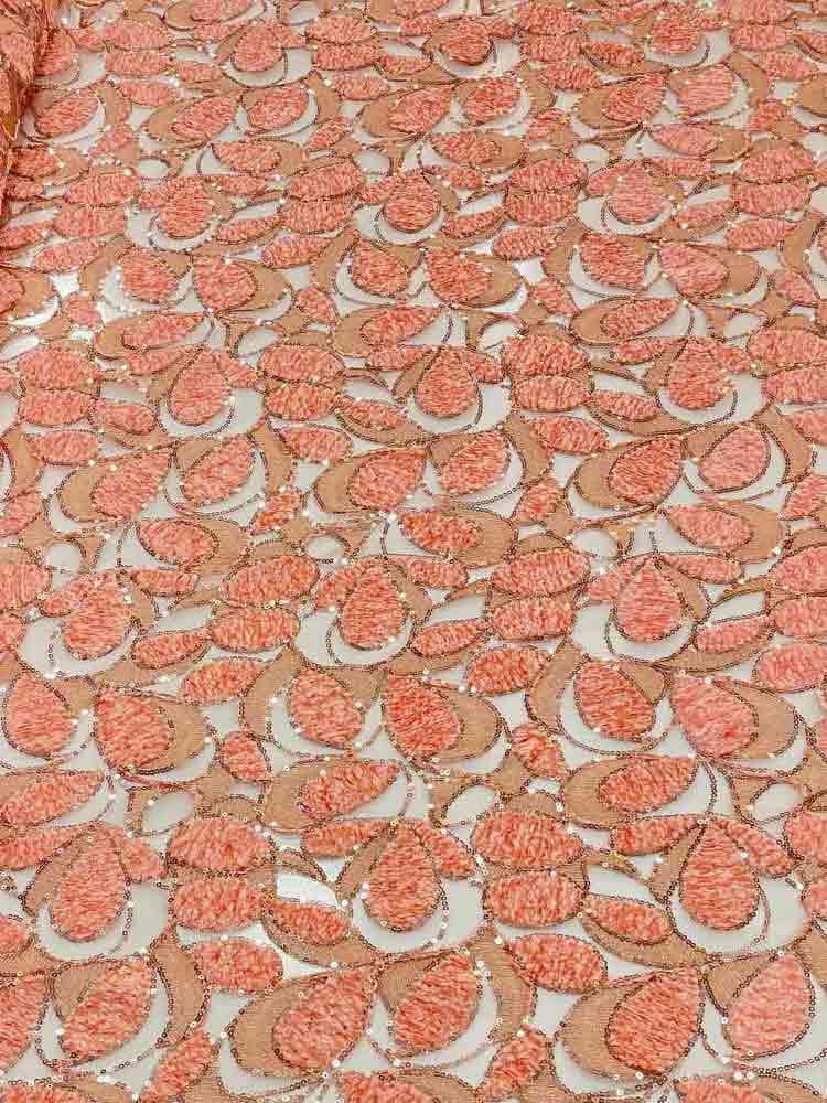 پارچه توری گل مخمل طرح گلبرگ — تصویر ۲