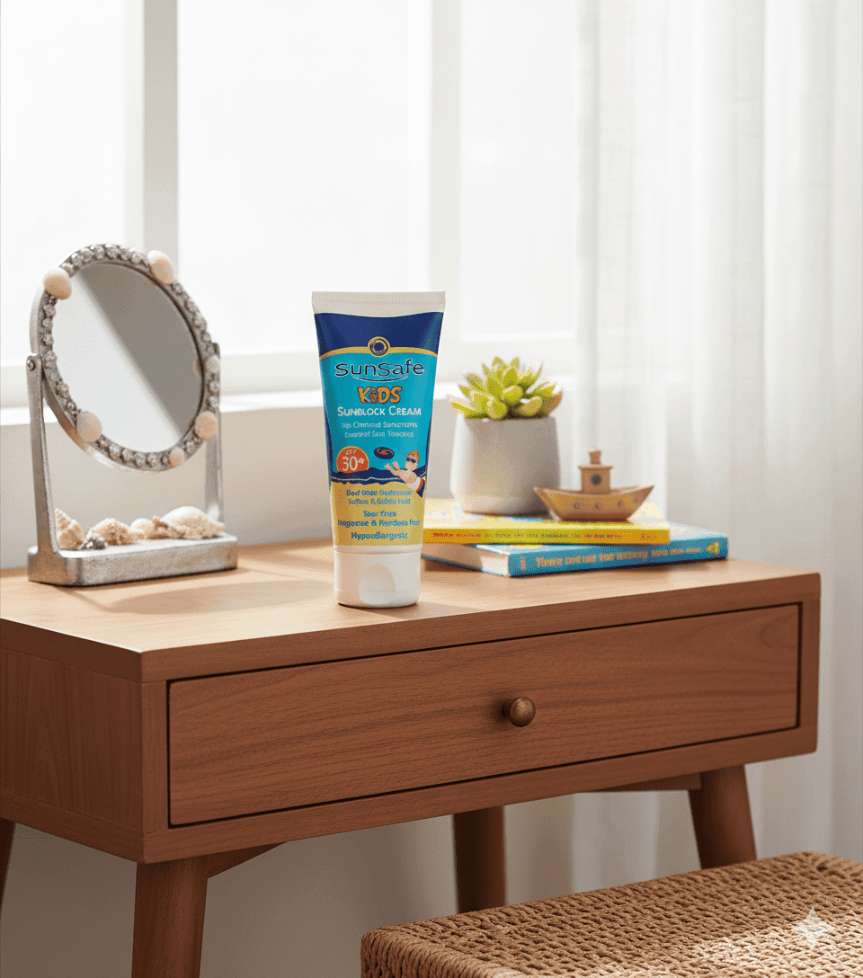 کرم ضد آفتاب بی رنگ با SPF30 مناسب کودک سان سیف