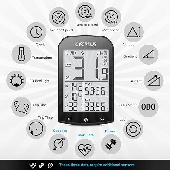 کامپیوتر بی‌سیم دوچرخه CYCPLUS با GPS — تصویر ۶