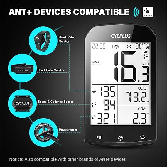 کامپیوتر بی‌سیم دوچرخه CYCPLUS با GPS — تصویر ۲