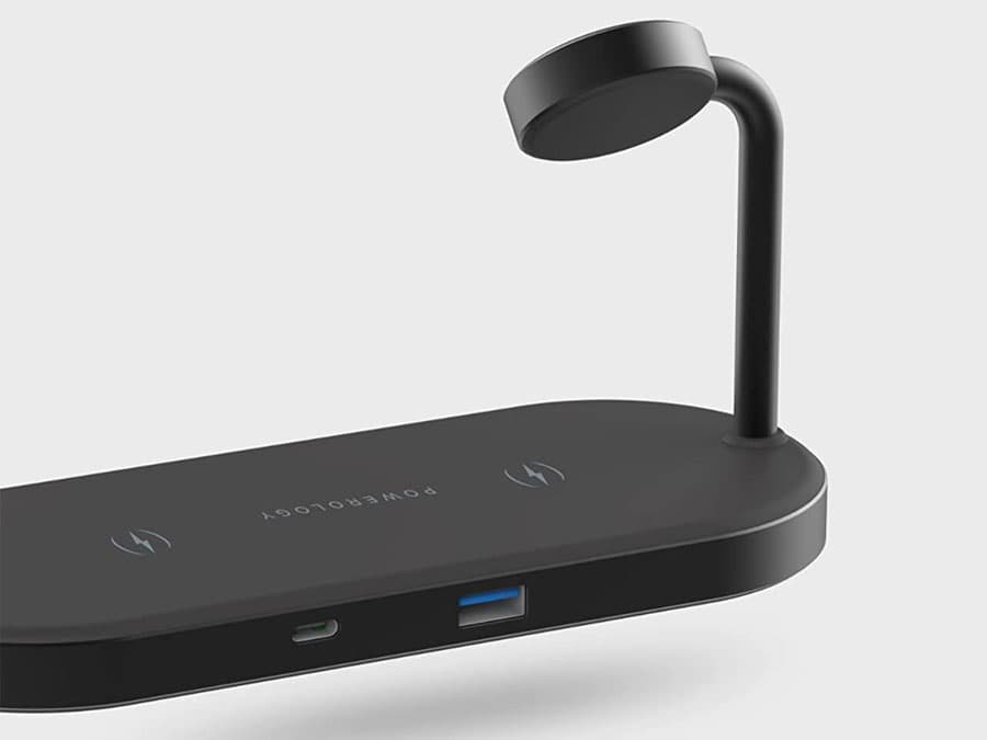 استند و شارژر وایرلس مگنتی پاورولوژی Powerology 4in1 Fast-Wireless Charging Dock P41MFCHBK — تصویر ۹