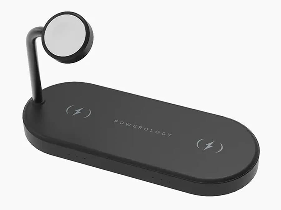 استند و شارژر وایرلس مگنتی پاورولوژی Powerology 4in1 Fast-Wireless Charging Dock P41MFCHBK — تصویر ۵