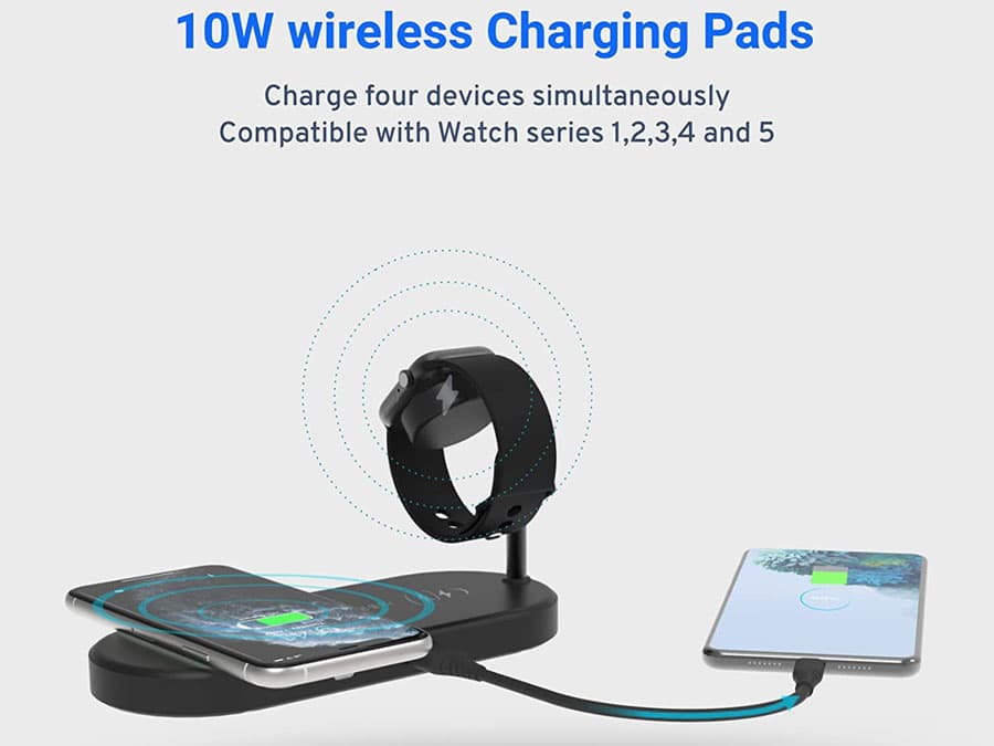 استند و شارژر وایرلس مگنتی پاورولوژی Powerology 4in1 Fast-Wireless Charging Dock P41MFCHBK — تصویر ۸