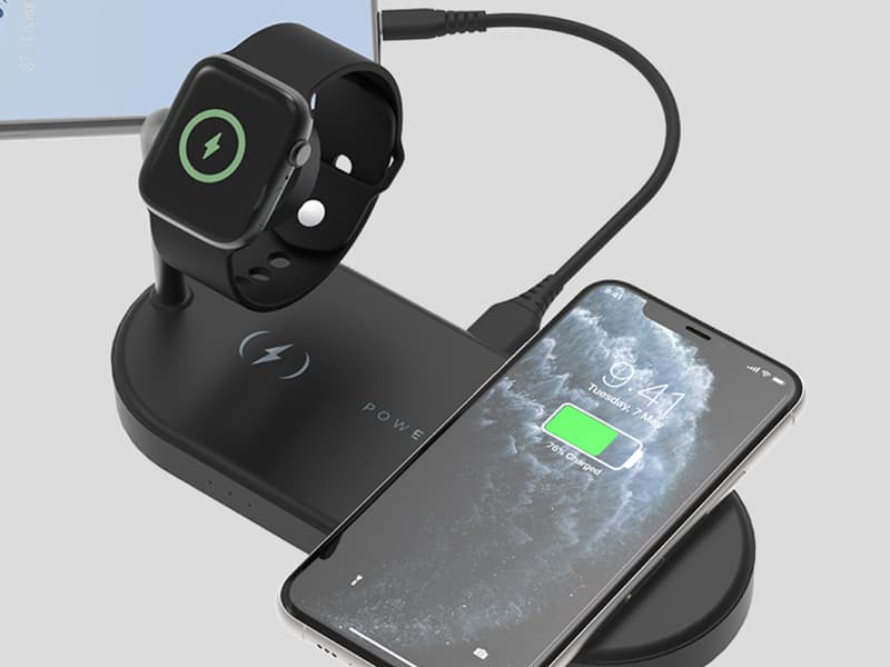 استند و شارژر وایرلس مگنتی پاورولوژی Powerology 4in1 Fast-Wireless Charging Dock P41MFCHBK — تصویر ۷