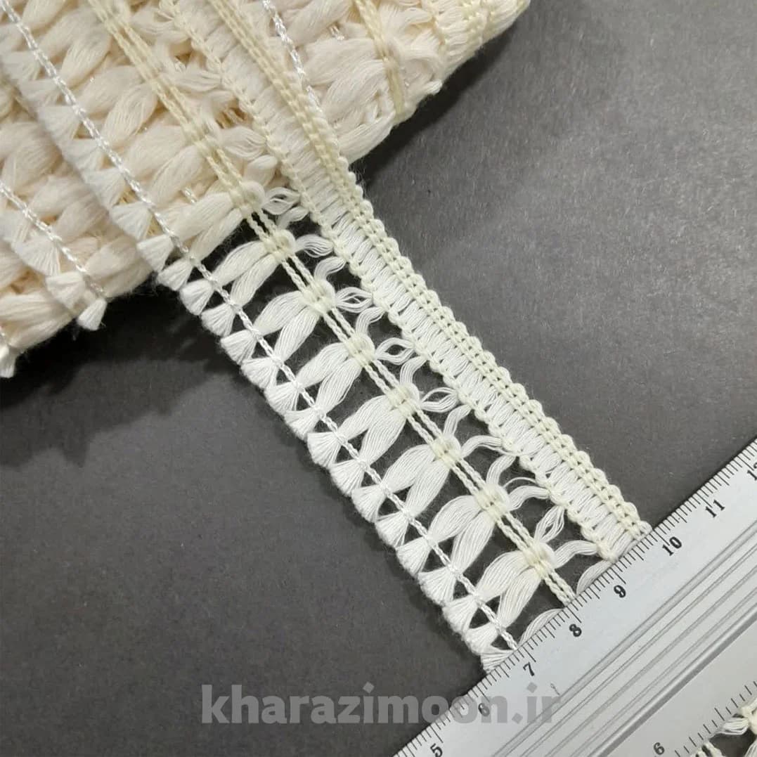 نوار خرجکار ریشه کنفی تزئینی لباس عرض 3.5 — تصویر ۲