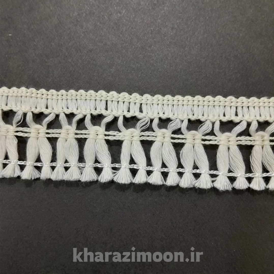 نوار خرجکار ریشه کنفی تزئینی لباس عرض 3.5 — تصویر ۳