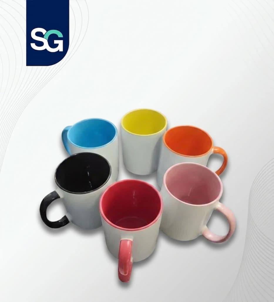 لیوان سرامیکی oz11 دسته داخل رنگی