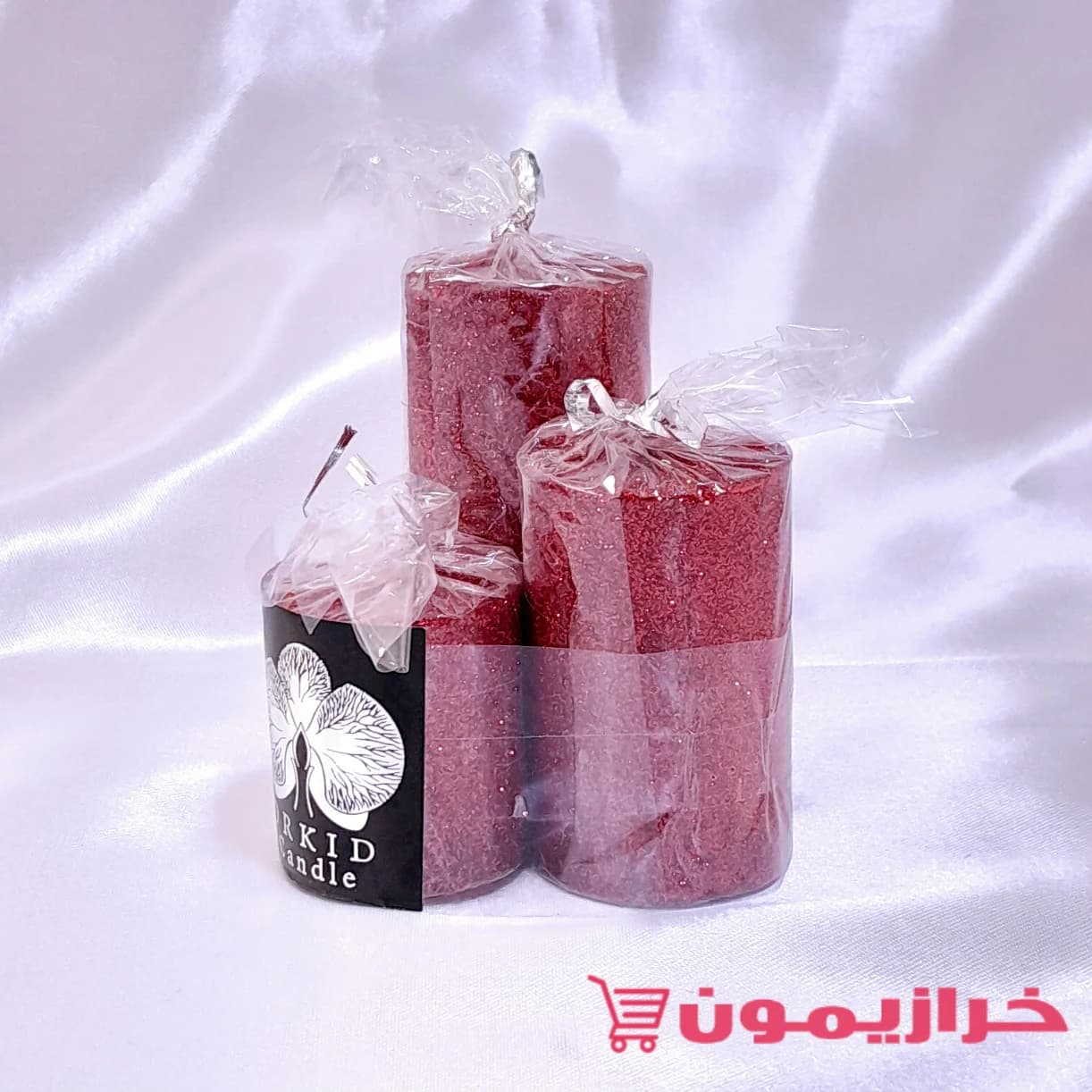 شمع سه سایز اکلیلی قرمز