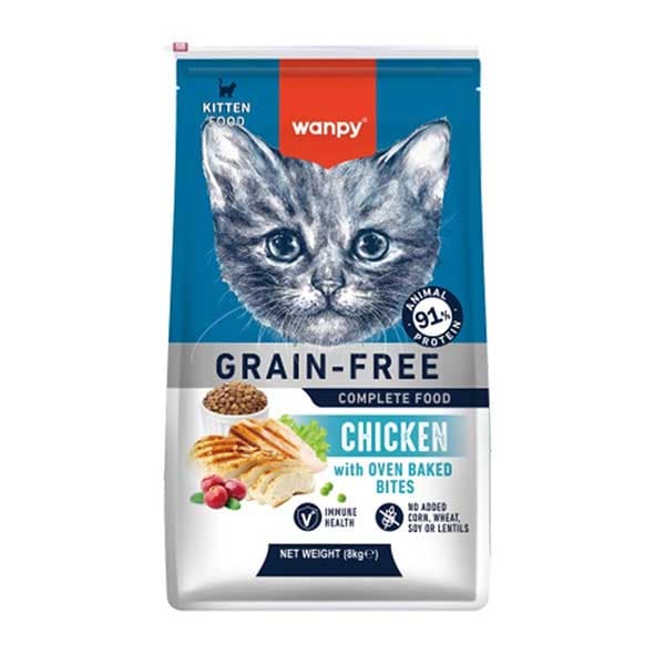 غذای خشک بچه گربه ونپی با طعم مرغ Wanpy Complete Kitten Food