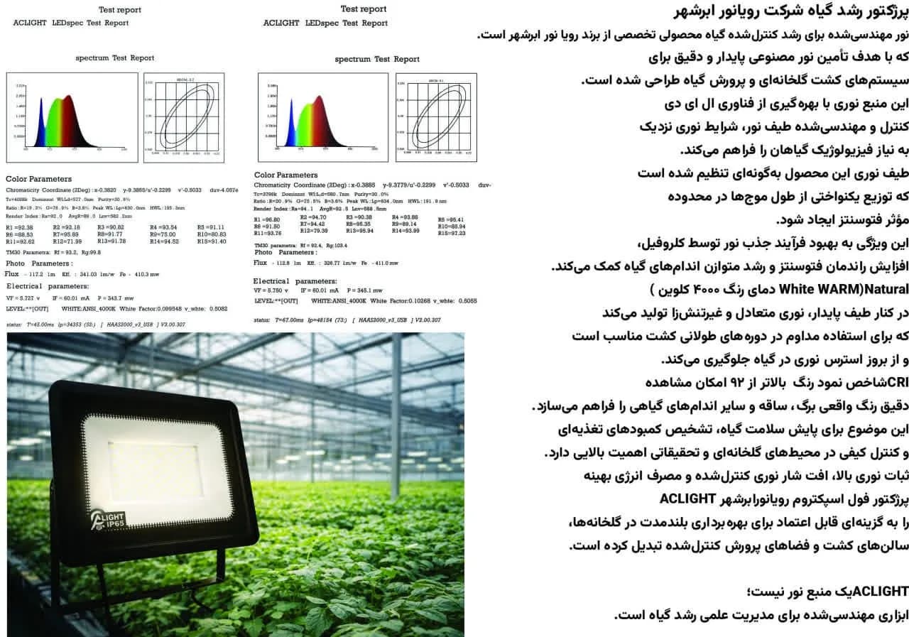 پرژکتور رشد گیاه فول اسپکتروم ACLIGHT 75 وات | فروش عمده کارتنی — تصویر ۷