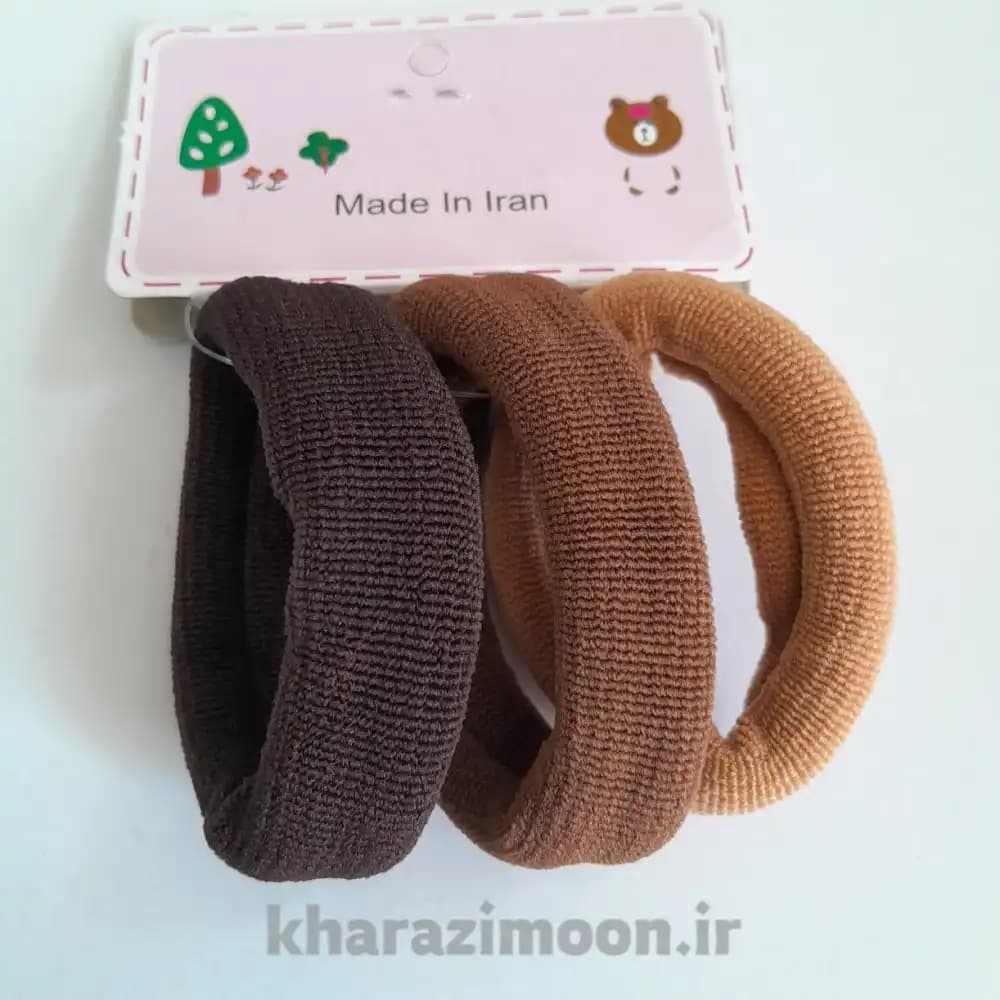 کش مو 3 عددی کارتی طیف رنگ قهوه ای — تصویر ۲