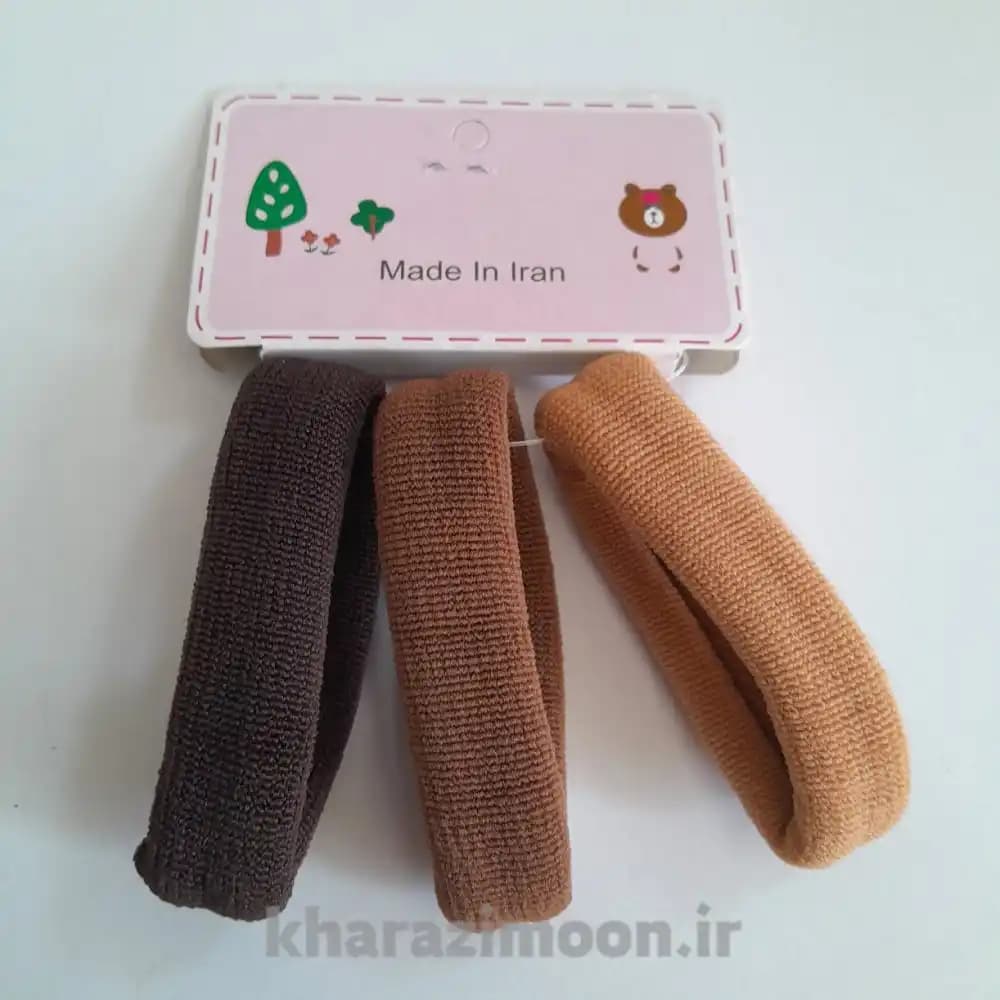 کش مو 3 عددی کارتی طیف رنگ قهوه ای