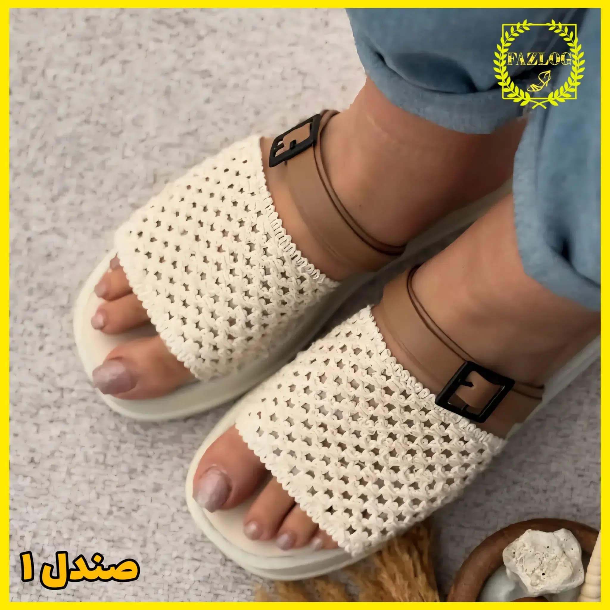 صندل زنانه ارزان لژدار بافتی مدل عارف — تصویر ۳