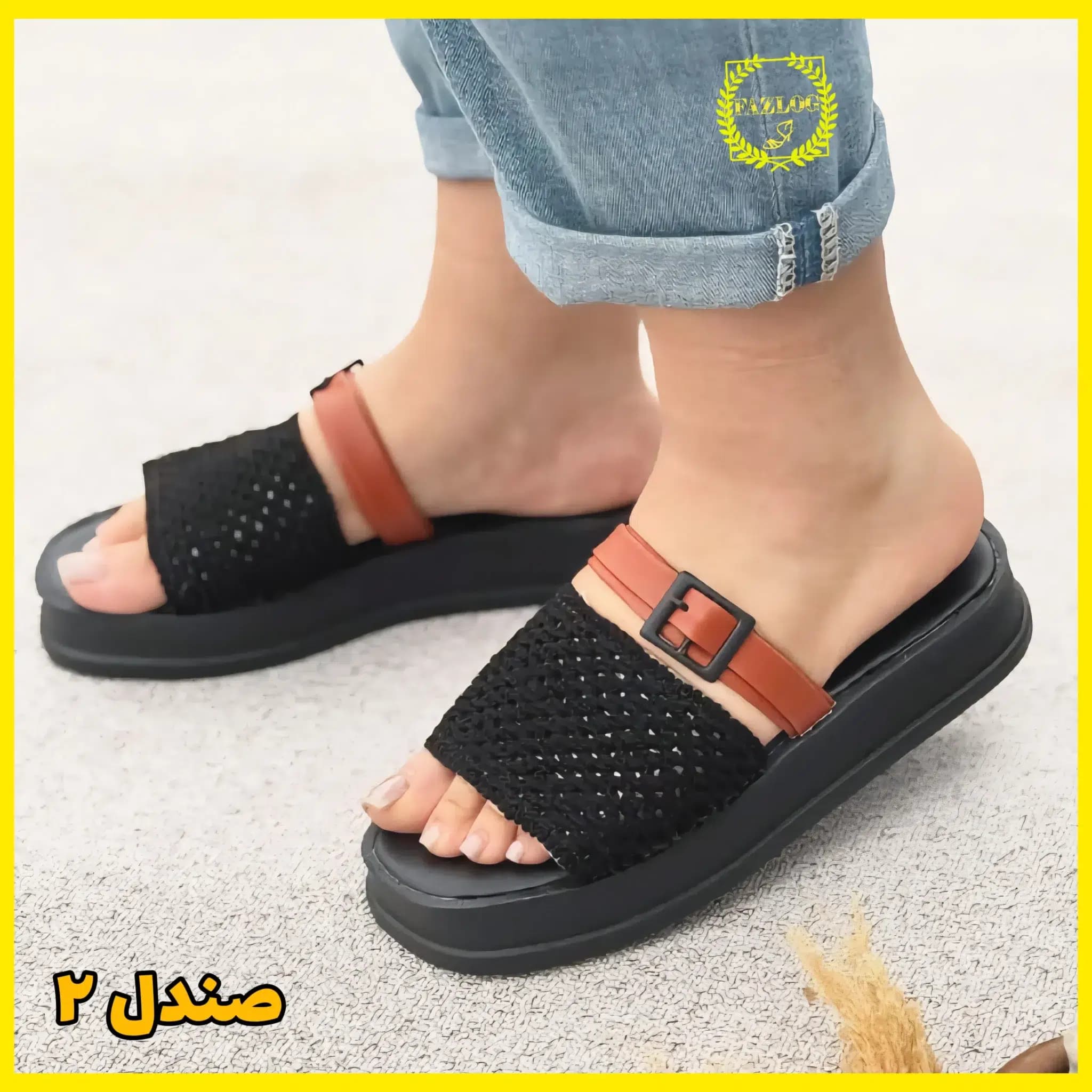 صندل زنانه ارزان لژدار بافتی مدل عارف — تصویر ۷