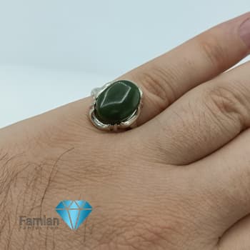 انگشتر نقره مردانه یشم افغان اصیل کد 989 — تصویر ۲