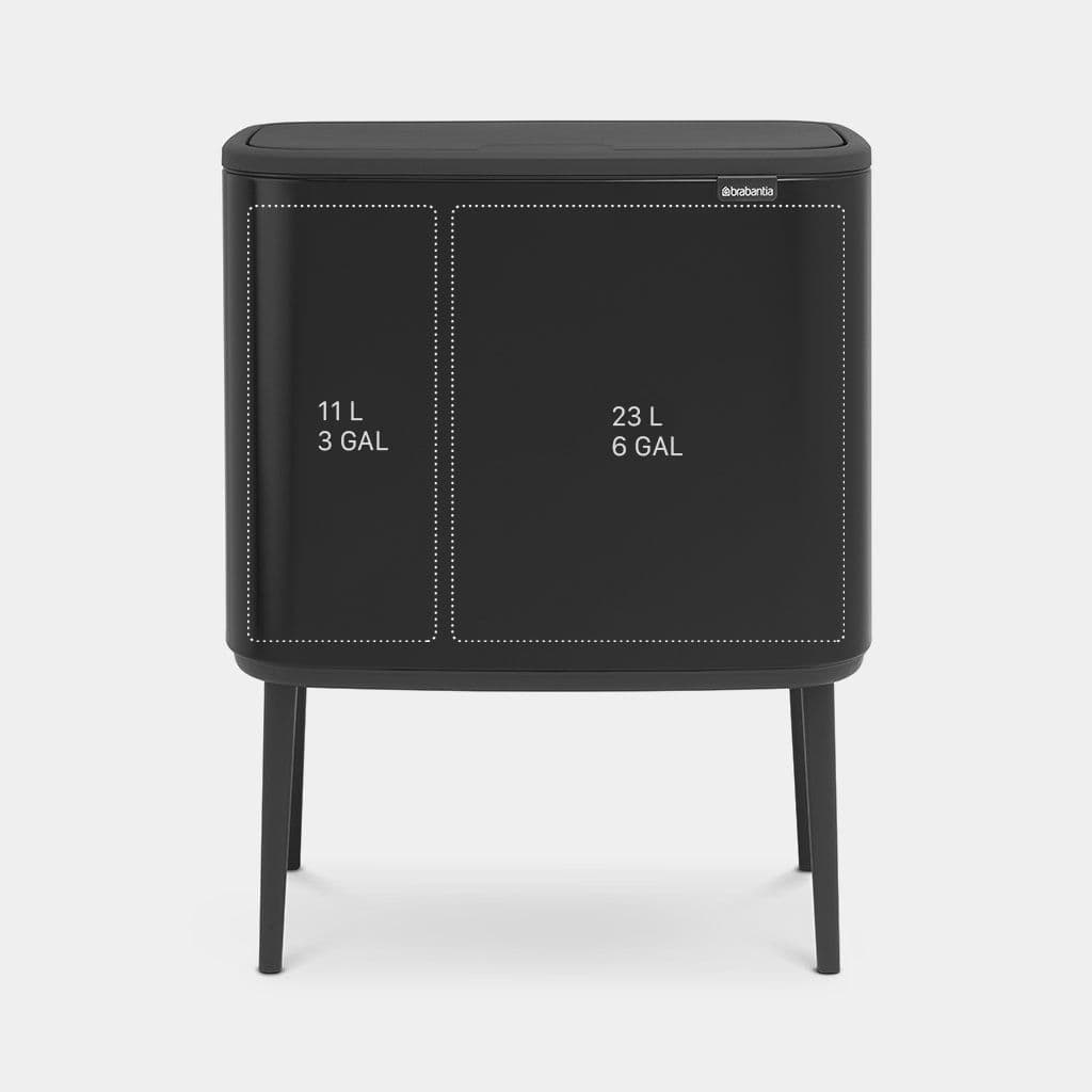 سطل زباله 11+23 لیتر مشکی چهارپایه برابانتیا brabantia — تصویر ۳