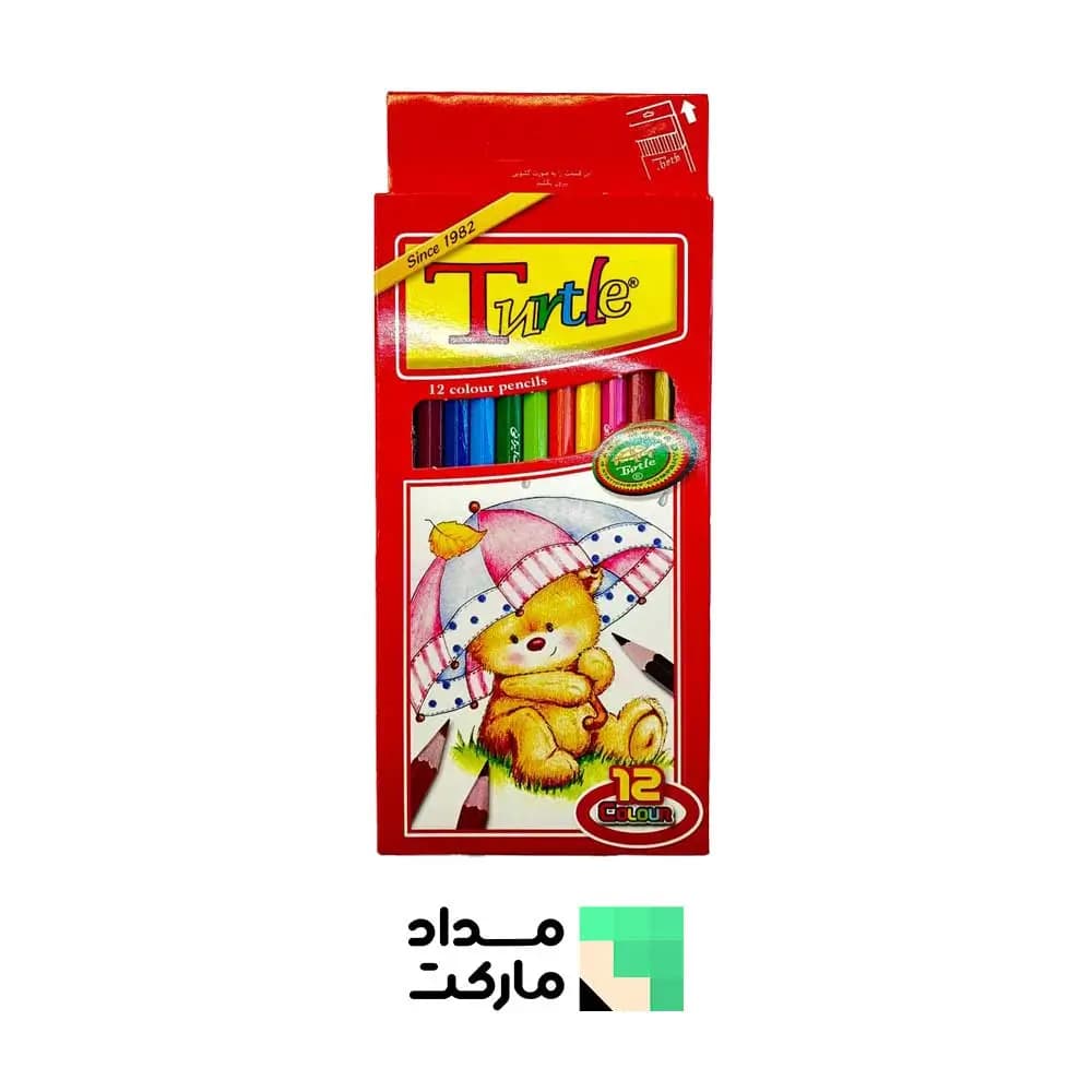 مداد رنگی لاکپشت 12 تایی مقوایی